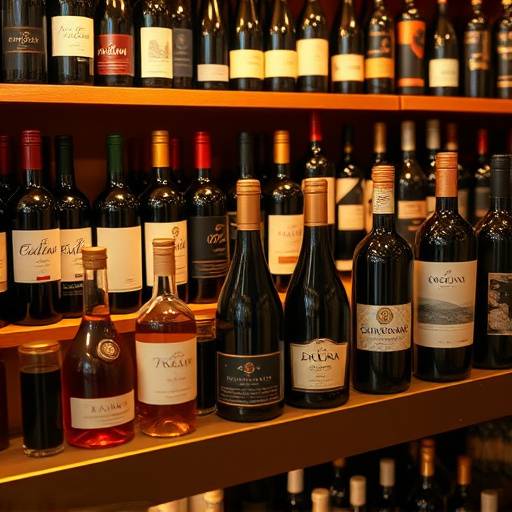 Extensive wine selection at Gastronomia Italiana featuring Italian and international wines.