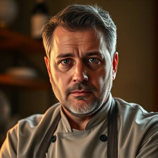 Portrait of Chef Alessandro Rossi, the founder of Gastronomia Italiana.